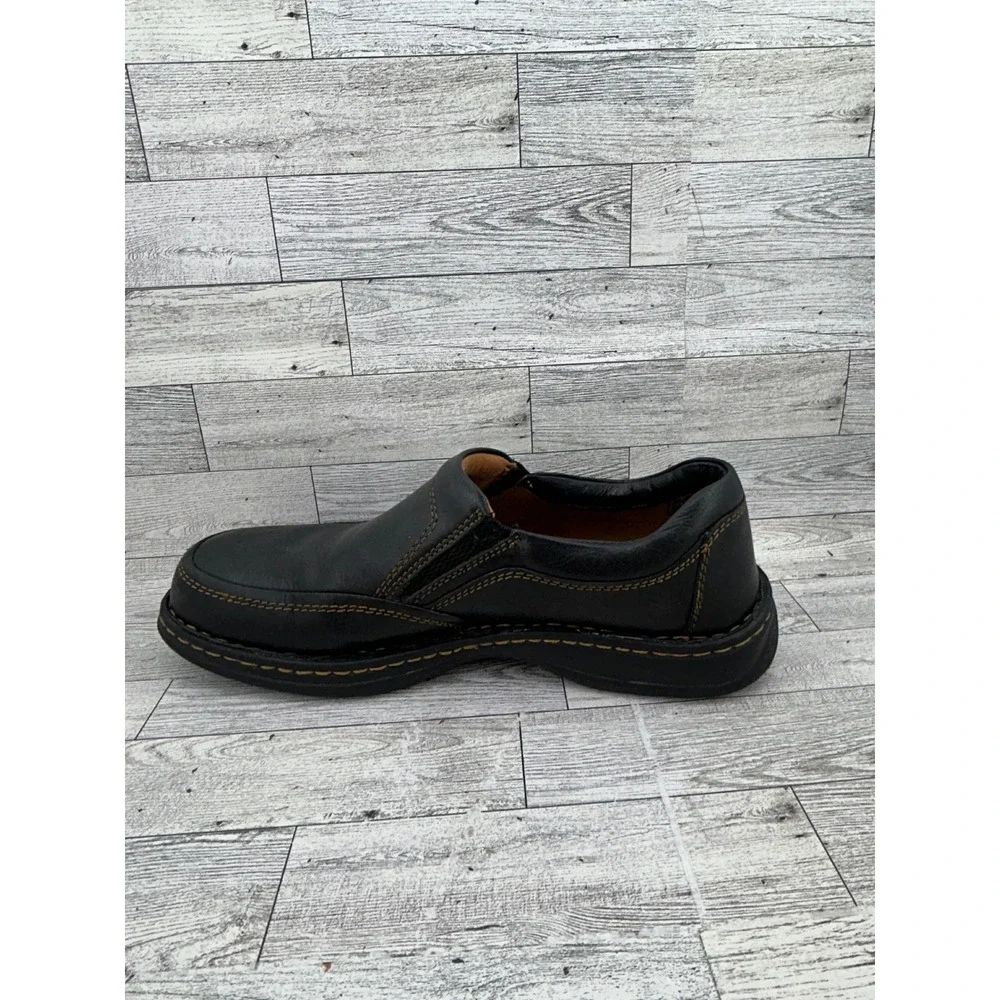 Born Men Black Leather Slip On Moc Toe Loafers‎ Shoes M3663 CCI15 Size 12M